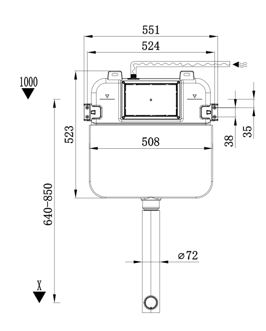 Qubist  R&amp;T inwall floor toilet suite G30032/G3005+ KDK103/KDK103-B