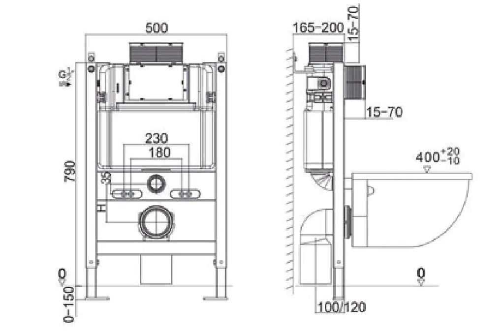 Qubist Geberit In Wall Wall Hung  Toilet Suite (G30031/G3005-F+ KDK303)