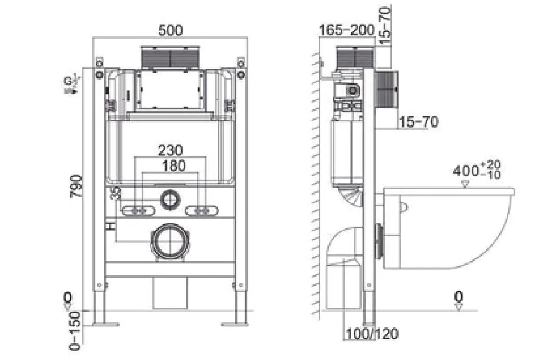 Qubist Geberit In Wall Wall Hung  Toilet Suite (G30031/G3005-F+ KDK303)