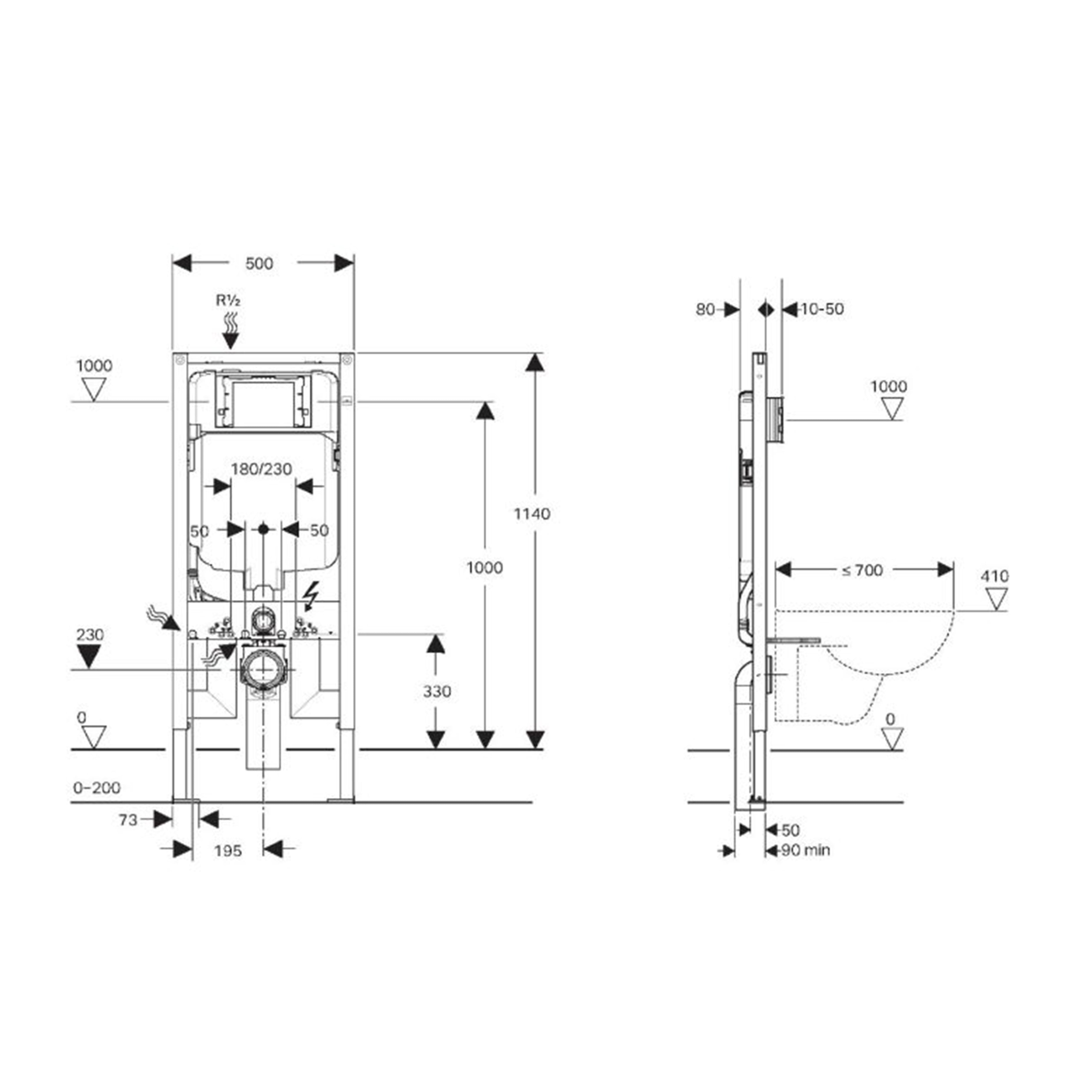 Avery Geberit inwall wall hung toilet suite (sigma8- F/Alpha12- F+KDK302)
