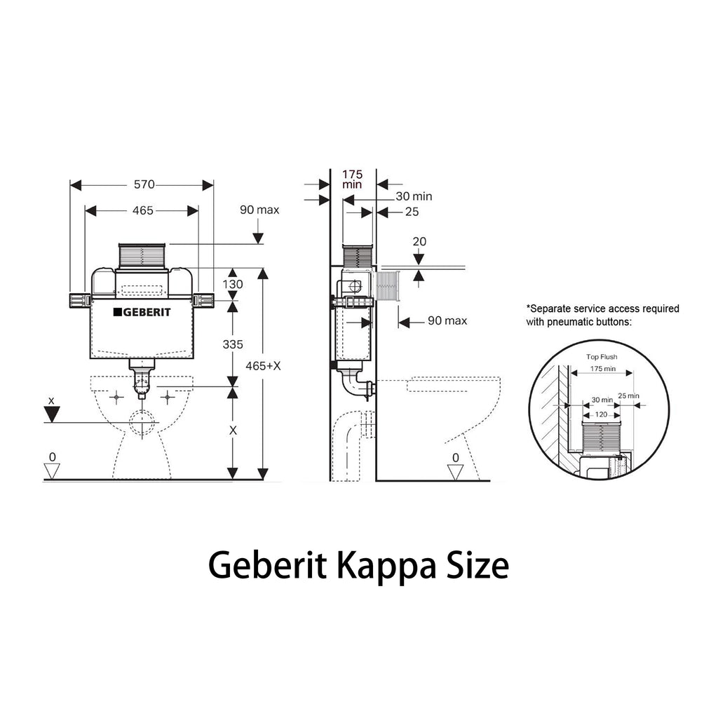 Qbist Geberit Inwall Floor Toilet Suite (Sigma8/Alpha12 + KDK103/KDK103-B)