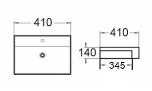 PSR4141 Semi Recess Basin(Square: 410*410*150 mm)