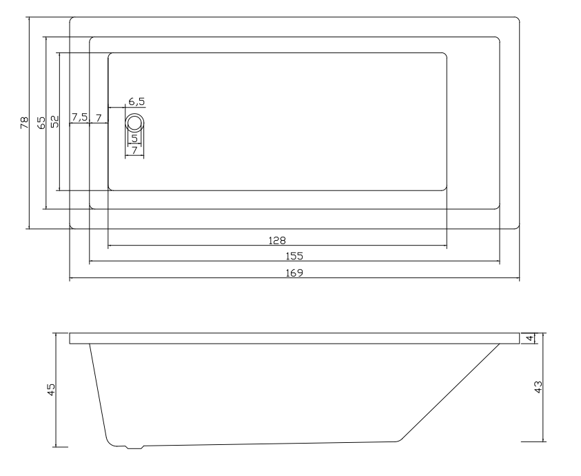 Sandy SB1690 Insert/Island Bathtub Waste Not Included